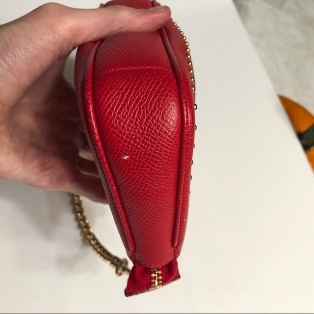 COACH red grosgrain leather mini bag studded - Picture 11 of 15